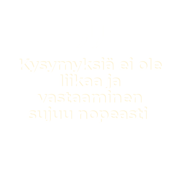 "Kysymyksiä ei ole liikaa ja vastaaminen sujuu nopeasti"